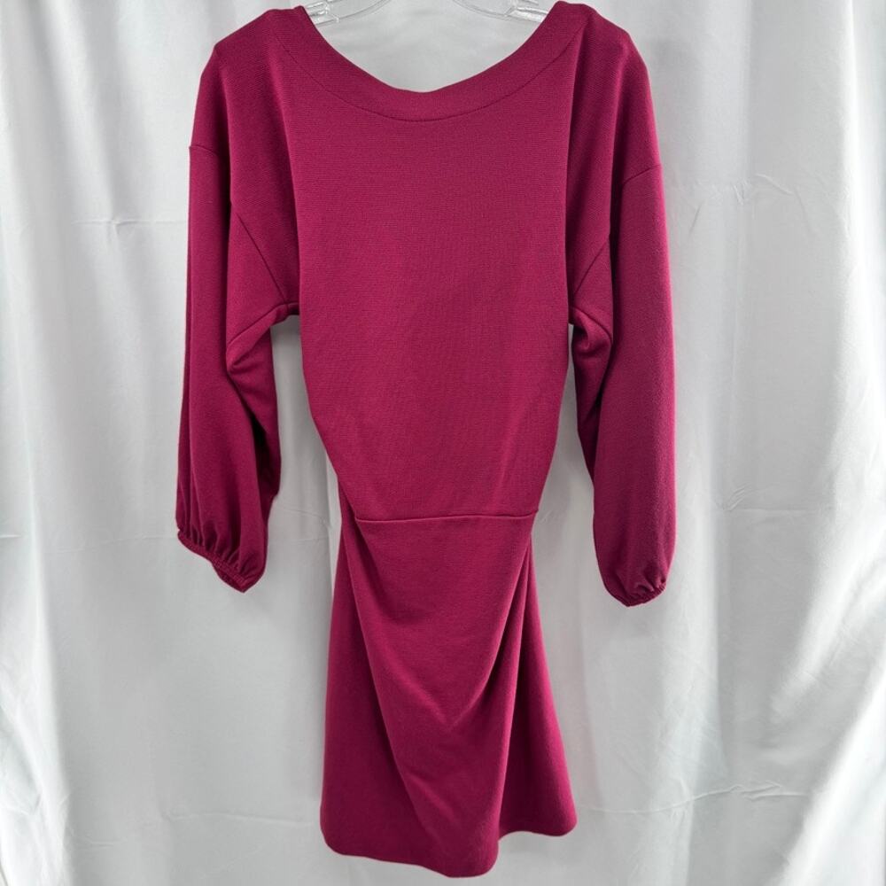 Free People Bianca Balloon Sleeve Lace Up Mini Dress Sz S Pink Knit
